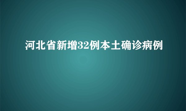 河北省新增32例本土确诊病例
