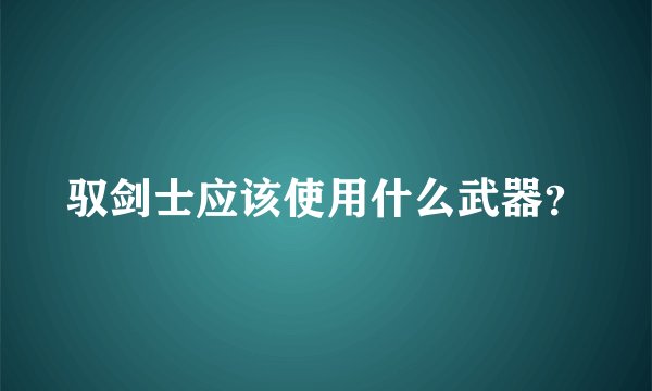 驭剑士应该使用什么武器？