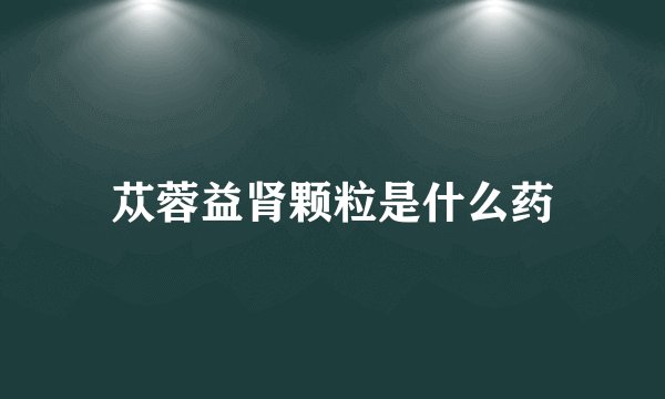 苁蓉益肾颗粒是什么药