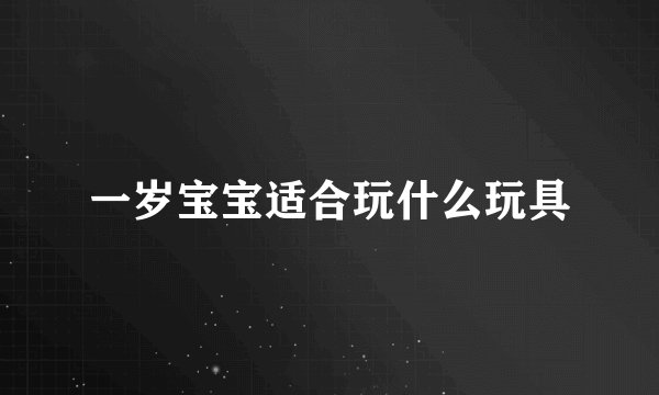 一岁宝宝适合玩什么玩具