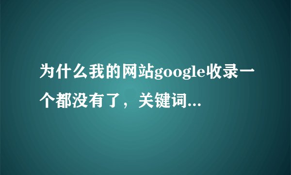 为什么我的网站google收录一个都没有了,关键词排名也消失了