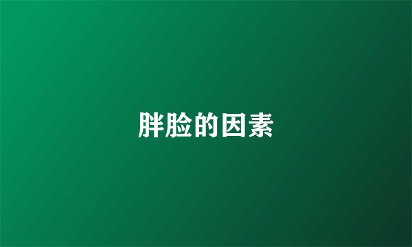 胖脸的因素