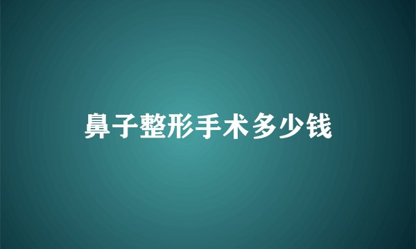 鼻子整形手术多少钱