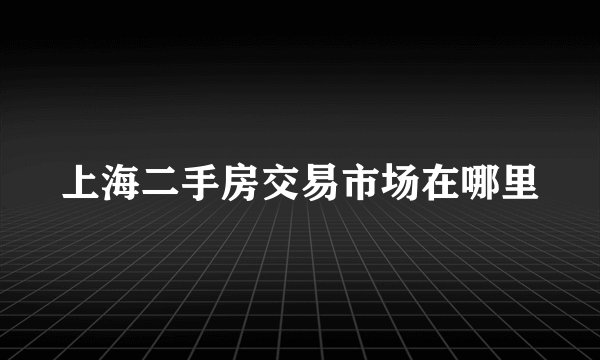 上海二手房交易市场在哪里