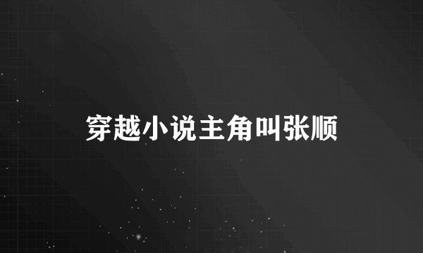 穿越小说主角叫张顺