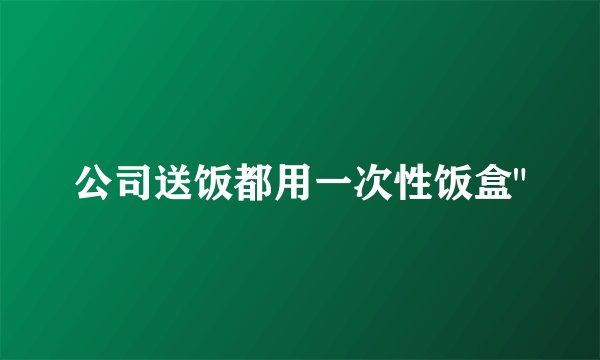 公司送饭都用一次性饭盒