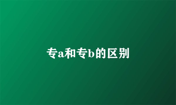 专a和专b的区别
