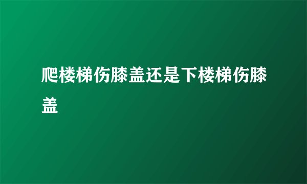 爬楼梯伤膝盖还是下楼梯伤膝盖