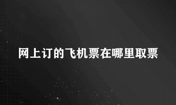 网上订的飞机票在哪里取票
