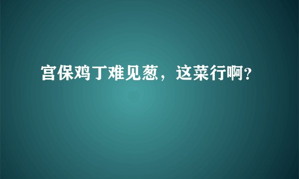 宫保鸡丁难见葱，这菜行啊？