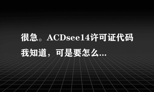 很急。ACDsee14许可证代码我知道,可是要怎么修改注册表键值阿?请具体点!!