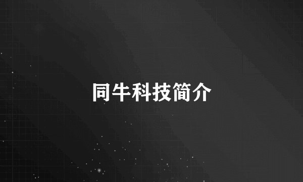 同牛科技简介