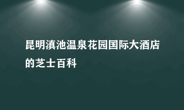 昆明滇池温泉花园国际大酒店的芝士百科
