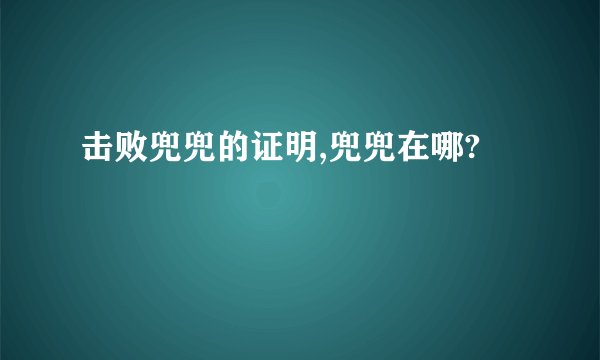 击败兜兜的证明,兜兜在哪?