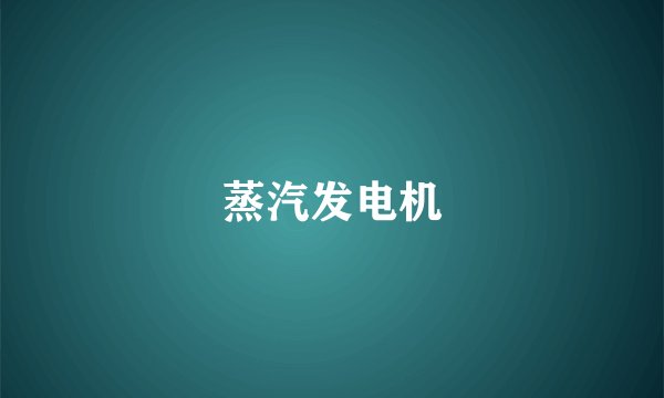 蒸汽发电机