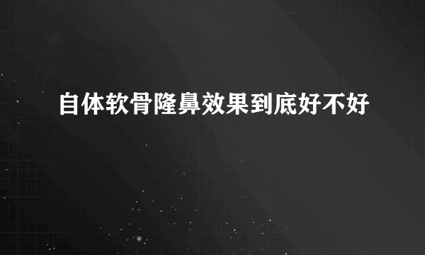 自体软骨隆鼻效果到底好不好