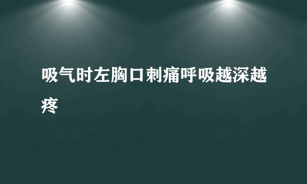 吸气时左胸口刺痛呼吸越深越疼