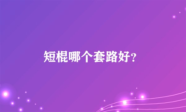短棍哪个套路好？