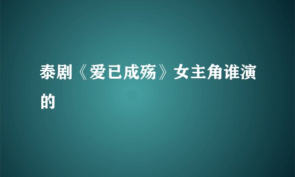 泰剧《爱已成殇》女主角谁演的