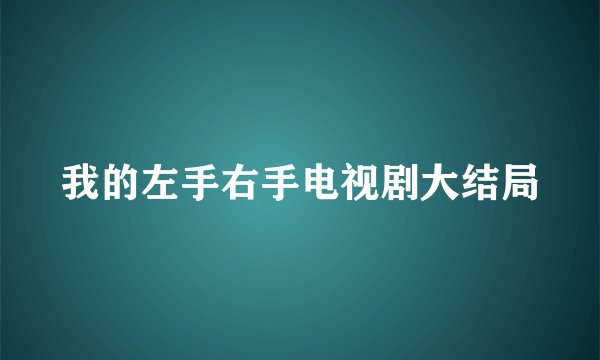 我的左手右手电视剧大结局