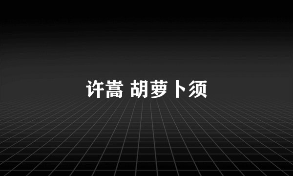 许嵩 胡萝卜须