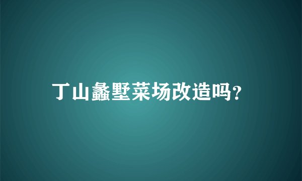 丁山蠡墅菜场改造吗？