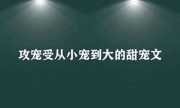 攻宠受从小宠到大的甜宠文