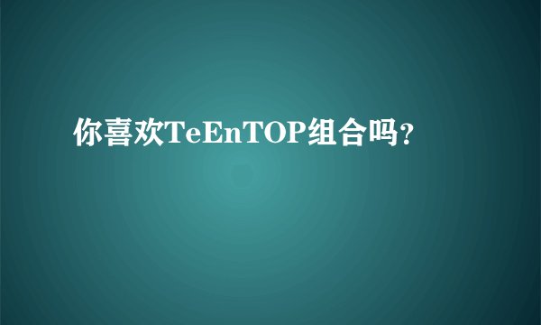 你喜欢TeEnTOP组合吗?