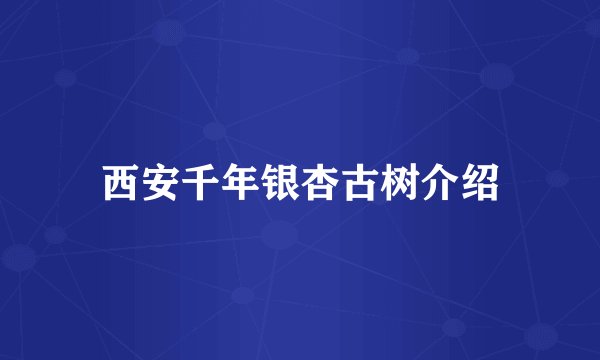 西安千年银杏古树介绍