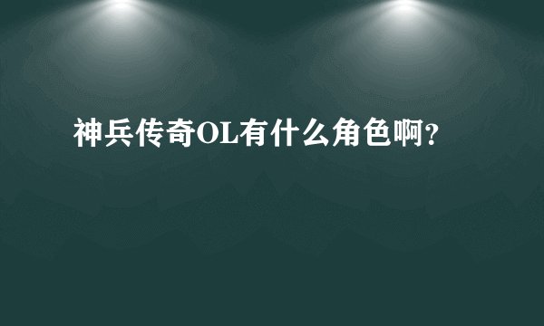 神兵传奇OL有什么角色啊？