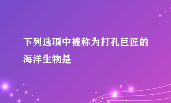 下列选项中被称为打孔巨匠的海洋生物是