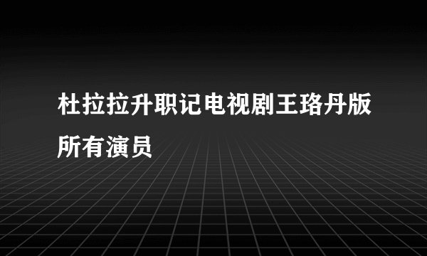 杜拉拉升职记电视剧王珞丹版所有演员