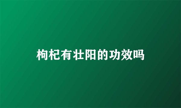 枸杞有壮阳的功效吗