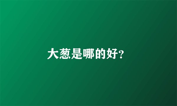 大葱是哪的好？