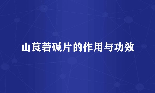 山茛菪碱片的作用与功效