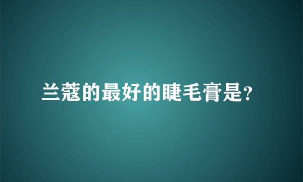 兰蔻的最好的睫毛膏是?