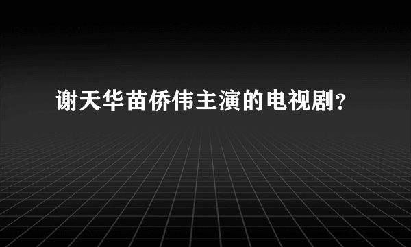谢天华苗侨伟主演的电视剧？