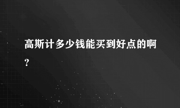 高斯计多少钱能买到好点的啊?