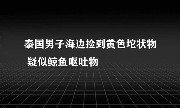 泰国男子海边捡到黄色坨状物 疑似鲸鱼呕吐物