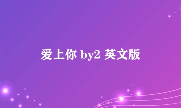 爱上你 by2 英文版