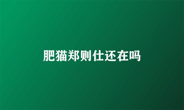 肥猫郑则仕还在吗