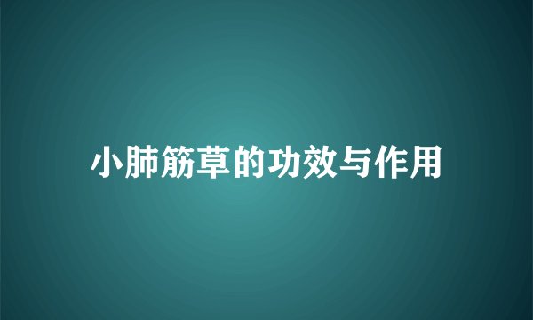 小肺筋草的功效与作用