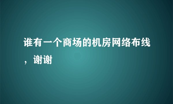 谁有一个商场的机房网络布线，谢谢