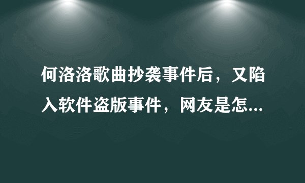 何洛洛歌曲抄袭事件后，又陷入软件盗版事件，网友是怎么评论的？