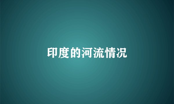 印度的河流情况
