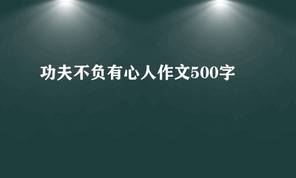 功夫不负有心人作文500字