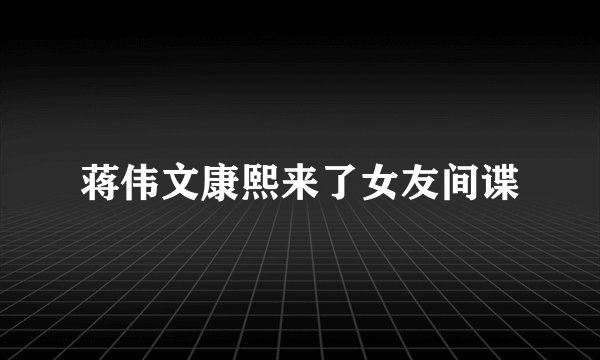 蒋伟文康熙来了女友间谍