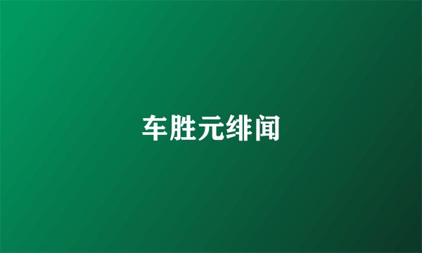 车胜元绯闻