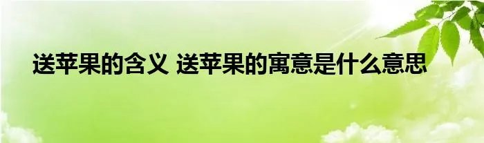 送苹果的含义 送苹果的寓意是什么意思