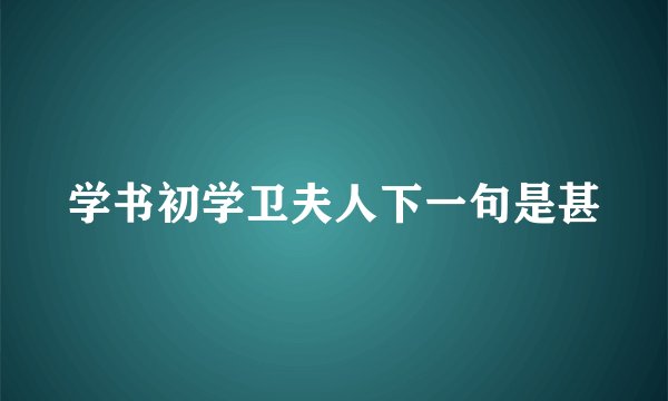 学书初学卫夫人下一句是甚
